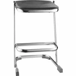 National Public Seating NPS 6600 Series Armless Blow-Molded Plastic 24" Ergonomic Z Stool, Steel, Black (6624)
