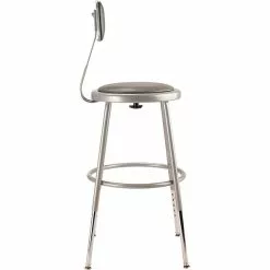 National Public Seating NPS 6400 Series Armless Vinyal Height Adjustable Padded 18 Inch Stool With Backrest, Gray , 5 Pack (6418HB/5) -Office Chairs Sale sp135113609 s7
