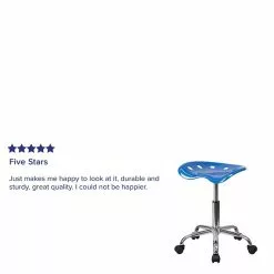Flash Furniture Vibrant Tractor Seat And Chrome Stool, Blue -Office Chairs Sale sp137082390 s7