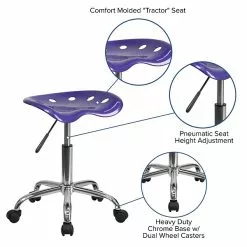 Flash Furniture Vibrant Tractor Seat And Chrome Stool, Violet -Office Chairs Sale sp137082404 s7