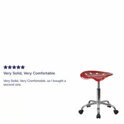 Flash Furniture Vibrant Tractor Seat And Chrome Stool, Wine Red -Office Chairs Sale sp137082413 s7