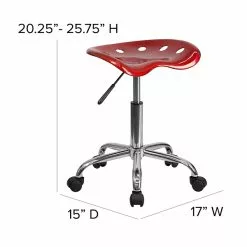 Flash Furniture Vibrant Tractor Seat And Chrome Stool, Wine Red -Office Chairs Sale sp137082415 s7