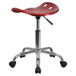 Flash Furniture Vibrant Tractor Seat And Chrome Stool, Wine Red -Office Chairs Sale sp137082416 s7