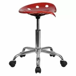 Flash Furniture Vibrant Tractor Seat And Chrome Stool, Wine Red -Office Chairs Sale sp137082418 s7