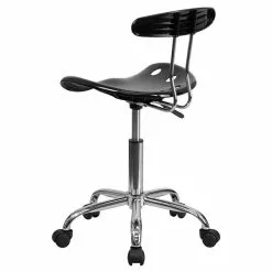Flash Furniture Elliott Armless Plastic And Chrome Task Office Chair With Tractor Seat, Black And Chrome (LF214BLACK) -Office Chairs Sale sp137082531 s7