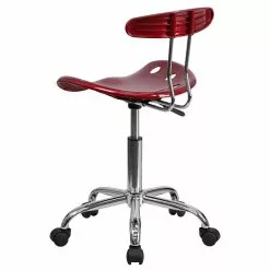 Flash Furniture Elliott Armless Plastic And Chrome Task Office Chair With Tractor Seat, Vibrant Wine Red And Chrome (LF214WNRED) -Office Chairs Sale sp137082565 s7