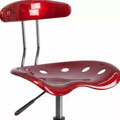 Flash Furniture Elliott Armless Plastic And Chrome Task Office Chair With Tractor Seat, Vibrant Wine Red And Chrome (LF214WNRED) -Office Chairs Sale sp137082566 s7