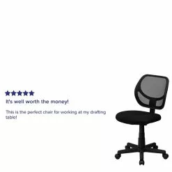Flash Furniture Neri Armless Ergonomic Mesh Swivel Low Back Task Office Chair, Black (WA3074BK) -Office Chairs Sale sp137082885 s7