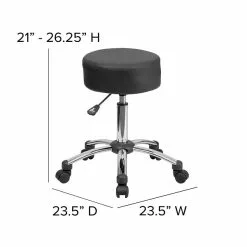 Flash Furniture Leather/Faux Leather Backless Stool, Black (BT-191-1-GG) -Office Chairs Sale sp137084557 s7