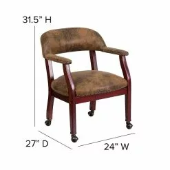 Flash Furniture Bomber Mid Back Luxurious Conference Chair With Casters, Jacket Brown -Office Chairs Sale sp137085239 s7