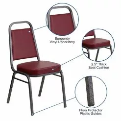 Flash Furniture HERCULES Series Vinyl Trapezoidal Banquet Stack Chair, Burgundy (4FDBHF1SVBY) -Office Chairs Sale sp137085385 s7