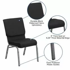 Flash Furniture HERCULES™ Fabric Patterned Stacking Church Chair With 4 1/4"T Seat, Black (FCH185SVJP02) -Office Chairs Sale sp137085480 s7