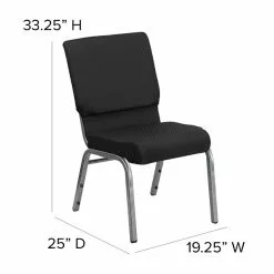 Flash Furniture HERCULES™ Fabric Patterned Stacking Church Chair With 4 1/4"T Seat, Black (FCH185SVJP02) -Office Chairs Sale sp137085481 s7