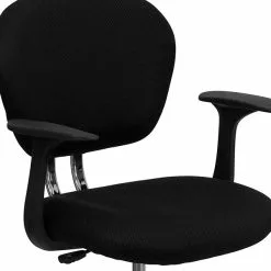 Flash Furniture Beverly Ergonomic Mesh Swivel Mid-Back Padded Task Office Chair, Black (H2376FBKARMS) -Office Chairs Sale sp137086242 s7