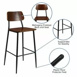 Flash Furniture Industrial Steel 30" Barstool, Gunmetal (XUDG60725B) -Office Chairs Sale sp137086339 s7