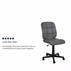 Flash Furniture Clayton Armless Vinyl Swivel Mid-Back Quilted Task Office Chair, Gray (GO16911GY) -Office Chairs Sale sp137086960 s7