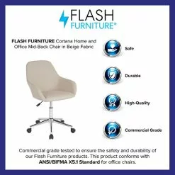 Flash Furniture Cortana Fabric Swivel Mid-Back Home And Office Chair, Beige (DS8012LBBGEF) -Office Chairs Sale sp137086990 s7