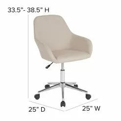 Flash Furniture Cortana Fabric Swivel Mid-Back Home And Office Chair, Beige (DS8012LBBGEF) -Office Chairs Sale sp137086992 s7