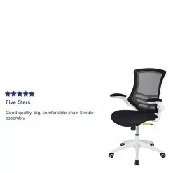 Flash Furniture Kelista Ergonomic Mesh Swivel Mid-Back Task Office Chair, Black With White Frame (BLX5MWHBK) 11 Flash Furniture Kelista Ergonomic Mesh Swivel Mid-Back Task Office Chair, Black With White Frame (BLX5MWHBK) -Office Chairs Sale sp137087554 s7