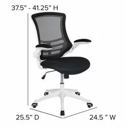 Flash Furniture Kelista Ergonomic Mesh Swivel Mid-Back Task Office Chair, Black With White Frame (BLX5MWHBK) 13 Flash Furniture Kelista Ergonomic Mesh Swivel Mid-Back Task Office Chair, Black With White Frame (BLX5MWHBK) -Office Chairs Sale sp137087558 s7