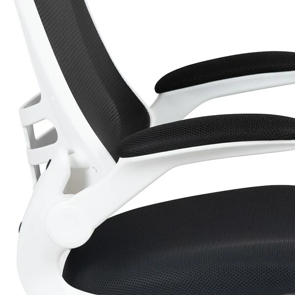 Flash Furniture Kelista Ergonomic Mesh Swivel Mid-Back Task Office Chair, Black With White Frame (BLX5MWHBK) 8 Flash Furniture Kelista Ergonomic Mesh Swivel Mid-Back Task Office Chair, Black With White Frame (BLX5MWHBK) - Image 8
