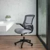 Flash Furniture Kelista Ergonomic Mesh Swivel Mid-Back Task Office Chair, Dark Gray (BLX5MDKGY)