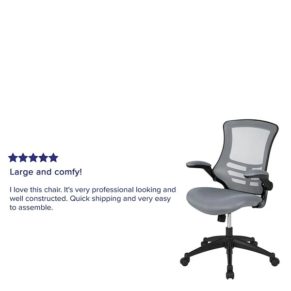 Flash Furniture Kelista Ergonomic Mesh Swivel Mid-Back Task Office Chair, Dark Gray (BLX5MDKGY) 4 Flash Furniture Kelista Ergonomic Mesh Swivel Mid-Back Task Office Chair, Dark Gray (BLX5MDKGY) - Image 4