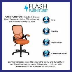 Flash Furniture Porter Ergonomic Mesh Swivel High Back Office Chair, Orange/Black (HL00161BKOR) -Office Chairs Sale sp137088804 s7