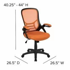 Flash Furniture Porter Ergonomic Mesh Swivel High Back Office Chair, Orange/Black (HL00161BKOR) -Office Chairs Sale sp137088811 s7