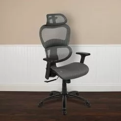 Flash Furniture LO Ergonomic Mesh Swivel Office Chair, Gray (HLC1388F1KGY)
