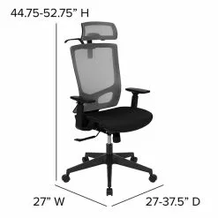 Flash Furniture Layla Ergonomic Mesh Swivel Office Chair, Gray/Black (H28091KYGY) -Office Chairs Sale sp137089119 s7