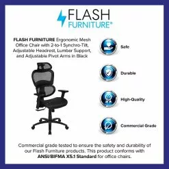 Flash Furniture LO Ergonomic Mesh Swivel Office Chair, Black (HLC1388F1KBK) 10 Flash Furniture LO Ergonomic Mesh Swivel Office Chair, Black (HLC1388F1KBK) -Office Chairs Sale sp137089309 s7