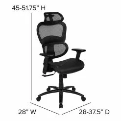Flash Furniture LO Ergonomic Mesh Swivel Office Chair, Black (HLC1388F1KBK) 12 Flash Furniture LO Ergonomic Mesh Swivel Office Chair, Black (HLC1388F1KBK) -Office Chairs Sale sp137089313 s7