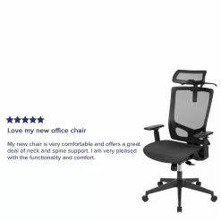 Flash Furniture Layla Ergonomic Mesh Swivel Office Chair, Black (H28091KYBK) -Office Chairs Sale sp137089435 s7