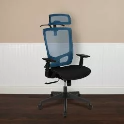 Flash Furniture Layla Ergonomic Mesh Swivel Office Chair, Blue/Black (H28091KYBL)
