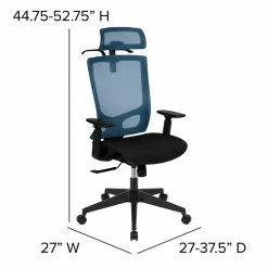 Flash Furniture Layla Ergonomic Mesh Swivel Office Chair, Blue/Black (H28091KYBL) -Office Chairs Sale sp137089465 s7