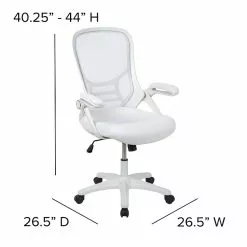 Flash Furniture Porter Ergonomic Mesh Swivel High Back Office Chair, White/White (HL00161WHWH) -Office Chairs Sale sp137089485 s7
