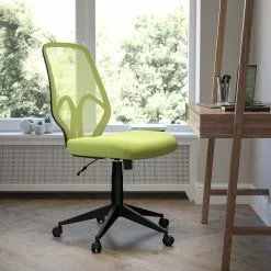 Flash Furniture Salerno Series Armless Ergonomic Mesh Swivel High Back Office Chair, Green (GOWY193AGN)