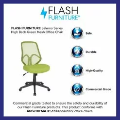 Flash Furniture Salerno Series Armless Ergonomic Mesh Swivel High Back Office Chair, Green (GOWY193AGN) -Office Chairs Sale sp137090077 s7