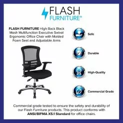 Flash Furniture Waylon Ergonomic Mesh Swivel High Back Executive Office Chair, Black (BLLB8817) -Office Chairs Sale sp137091565 s7