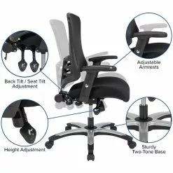 Flash Furniture Waylon Ergonomic Mesh Swivel High Back Executive Office Chair, Black (BLLB8817) -Office Chairs Sale sp137091567 s7