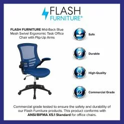 Flash Furniture Kelista Ergonomic Mesh Swivel Mid-Back Task Office Chair, Blue (BLX5MBLUE) -Office Chairs Sale sp137091586 s7