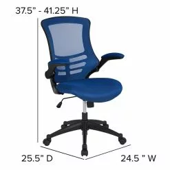 Flash Furniture Kelista Ergonomic Mesh Swivel Mid-Back Task Office Chair, Blue (BLX5MBLUE) -Office Chairs Sale sp137091590 s7