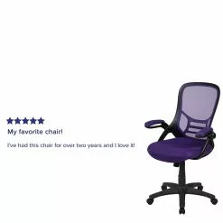 Flash Furniture Porter Ergonomic Mesh Swivel High Back Office Chair, Purple/Black (HL00161BKPUR) -Office Chairs Sale sp137092128 s7