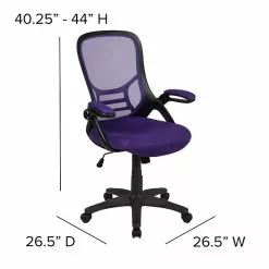 Flash Furniture Porter Ergonomic Mesh Swivel High Back Office Chair, Purple/Black (HL00161BKPUR) -Office Chairs Sale sp137092176 s7