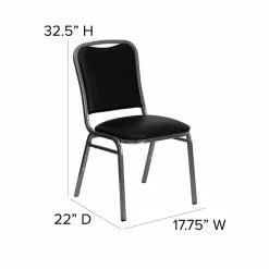 Flash Furniture HERCULES Series Vinyl Vein Frame Banquet Stack Chair, Black (4NG108SVBKVYL) -Office Chairs Sale sp137094818 s7