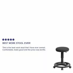 Flash Furniture Fabric Ergonomic Stool With Foot Ring, Black (WL905DG) -Office Chairs Sale sp137094883 s7