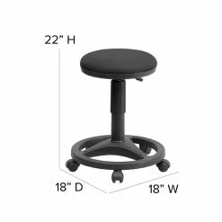 Flash Furniture Fabric Ergonomic Stool With Foot Ring, Black (WL905DG) -Office Chairs Sale sp137094885 s7
