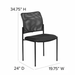 Flash Furniture Mesh Comfortable Stackable Steel Side Chair, Black (GO5152) -Office Chairs Sale sp137095355 s7