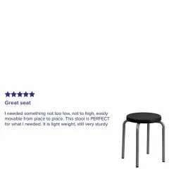 Flash Furniture Stackable Stool With Black Seat And Silver Powder Coated Frame, Black -Office Chairs Sale sp137095469 s7